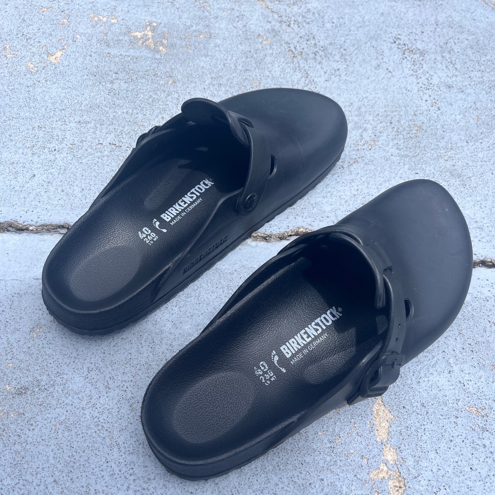 Birkenstock Matte Black Slip-On Clogs